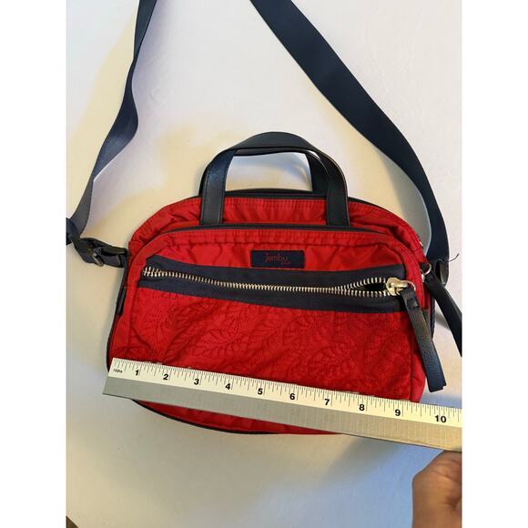 Jambu‎ Embroidered Floral Red Multiuse Crossbody Bag Travel Cosmetic Small - Picture 7 of 12